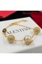 Valentino, VLogo-Signatur-Armband In Metall Mit Kristall Perlen Gold