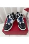 Valentino Öffnen Skate-Sneaker Mit VLogo Unisex-Kalbsleder und Stoff-Schwarz/Blau