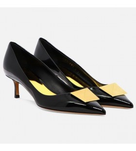 Valentino Einem Stud Pumps Frauen Patent Leder Schwarz
