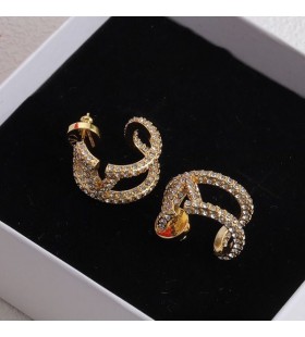 Valentino, VLogo Signatur-Ohrringe Aus Metall Mit Kristallen Gold