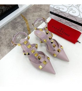 Valentino Römischen Stud Pumps Mit Riemen Frauen Kalbsleder Violett