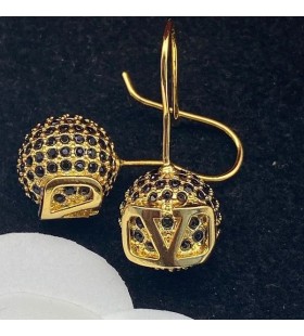 Valentino Kleine VLogo Signatur Haken Ohrringe In Metall Mit Strass-Kugeln, Gold