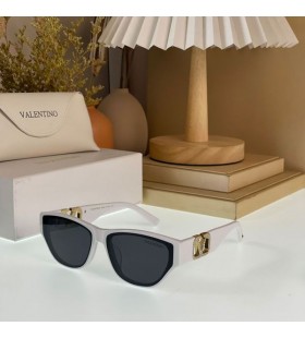 Valentino VA1118 Squared Sonnenbrillen Acetat Rahmen Mit Vlogo Kristalle Weiß