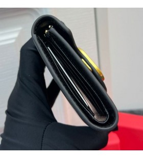 Valentino Kleine Alltime Dreiteilige Brieftasche Kalbsleder In Schwarz