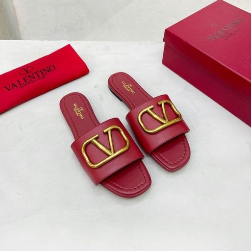 Valentino VLogo Υπογραφή Διαφάνειες Γυναικών Κόκκινο Δέρμα Μοσχαριού