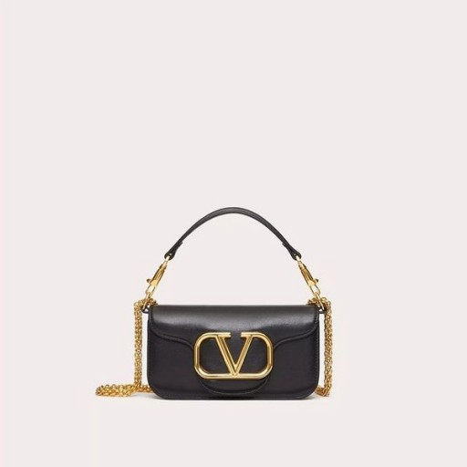 Valentino Μικρό Loco Τσάντα Ώμου Σε Μαύρο Δέρμα Μοσχαριού