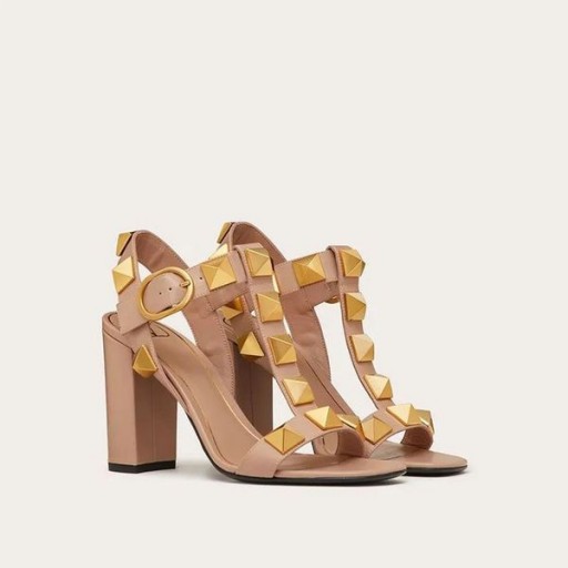 Valentino Ρωμαϊκή Stud Σανδάλια Γυναικών Ροζ Δέρμα Μοσχαριού