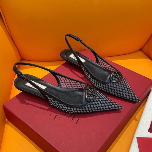 Valentino Vlogo Slingback Μπαλαρίνες Γυναίκες Πλέγματος Μαύρο