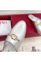 Valentino VLogo Αλυσοδεμένος Slip-On Μουλάρια Γυναίκες Ασημένιο Δέρμα Μοσχαριού