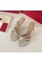 Valentino Rockstud Τακούνια Διαφάνειες Με Ασύμμετρη-Ιμάντες Γυναίκες Λευκό Δέρμα Μοσχαριού