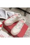 Valentino Ένα Επιβήτορα XL Mid-Τοπ Πάνινα παπούτσια των Γυναικών Nappa Leather Λευκό/Ροζ