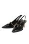 Valentino Rockstud Slingback Γόβες Με Τακούνι Γλυπτό Γυναίκες Caflskin Μαύρο
