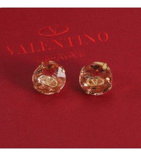 Valentino Μικρο VLogo Υπογραφή Σκουλαρίκια Σε Μετάλλων Με Το Κρύσταλλο-Πορτοκαλί