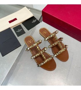 Valentino Rockstud Διαφάνειες Χωρίς Όριο Στηρίγματα Γυναίκες Δερμάτινο Καφέ
