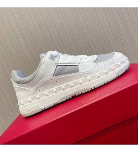 Valentino Freedots Χαμηλό-Top Για Άνδρες Και Για Γυναίκες Αθλητικό Παπούτσι Δερμάτινο Λευκό/Γκρι