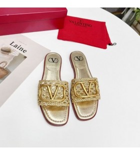 Valentino VLogo Υπογραφή Διαφάνειες Γυναίκες Υφαίνουν Χρυσό Δέρμα